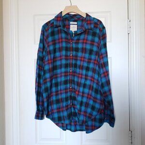 American Eagle Women's Plaid Boyfriend Super Soft Button-Down - Size XL - NWT